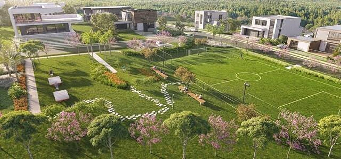 Fachada e perspectiva do empreendimento Plateau d'Or (Toctao Urbanismo) - Terreno à venda no Condomínios Fechados GO-020, Goiânia - GO