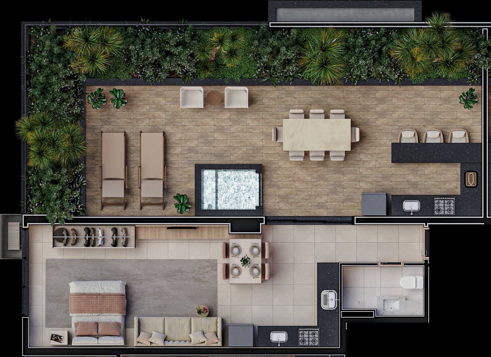 Planta de 114 m² do Vibe Marista