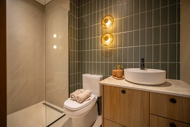 Banheiro do apartamento decorado do Óra Vaca Brava