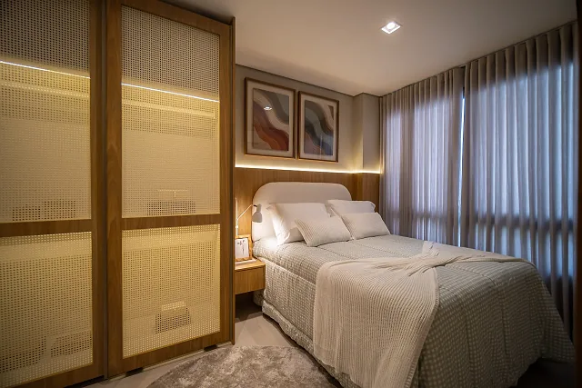 Quarto do apartamento decorado do Óra Vaca Brava